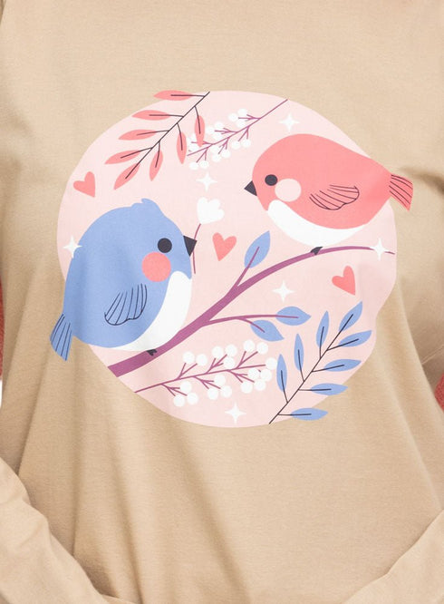 Latte Printed Long - Sleeve Design 3 - Khotwh